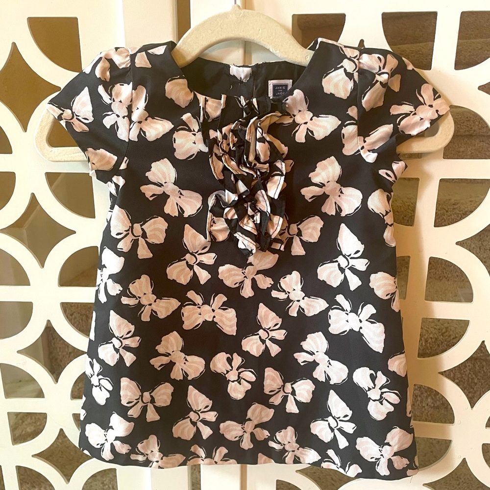 Janie and Jack Pink Bow Classic Shift Dress 6-12mo